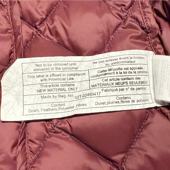 Lole Quilted Down Puffer Jacket with snap buttons Burgundy & Navy Jacket W’s Med - Picture 8 of 12